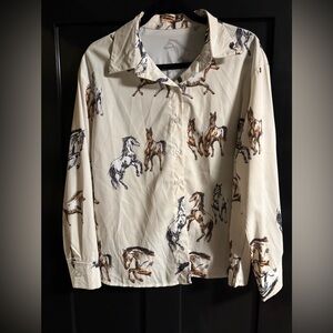 Women’s Cream Horse Print Shirt